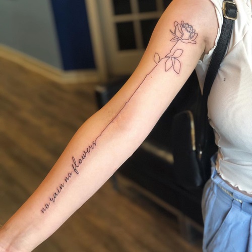 No Rain No Flowers with Rose