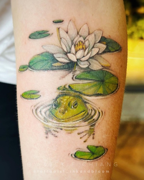 Spiritual water lily pond