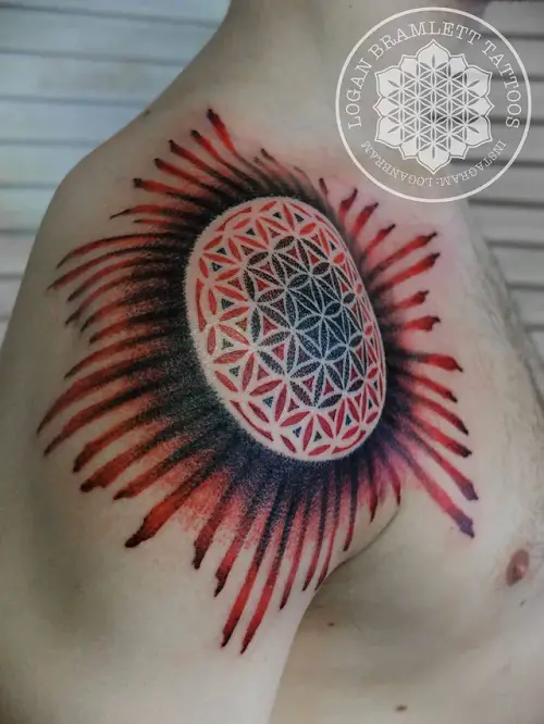 Flower of Life in the Sun Tattoos idea