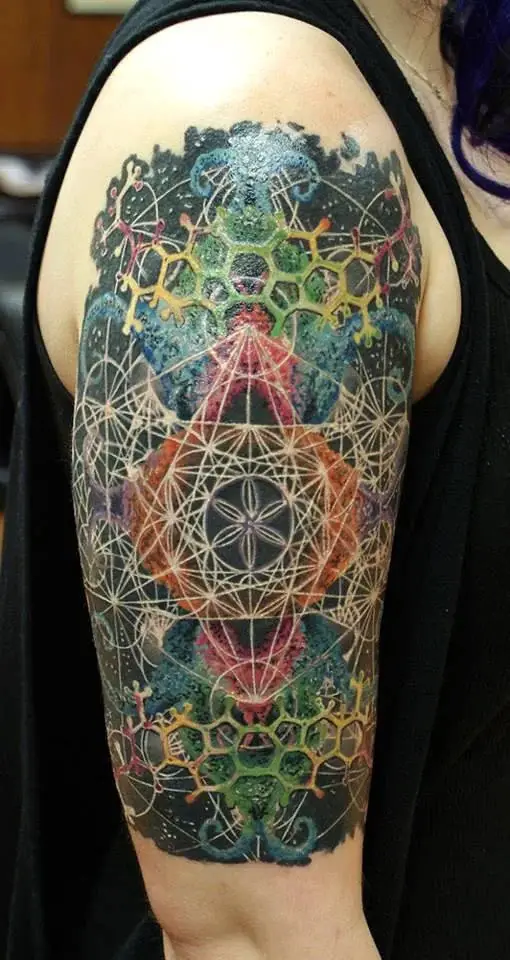 Ideas for Tattoos of Flowers of Life in color
