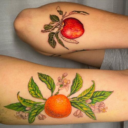 Textured Apple tattoo ideas