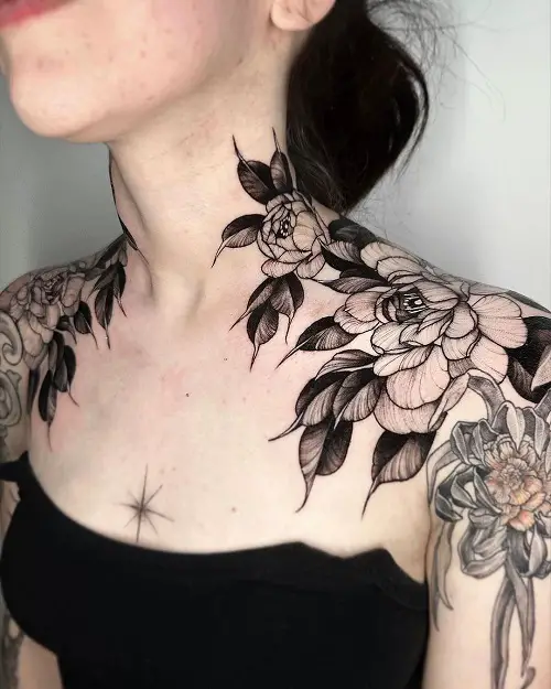 Floral Flower Shoulder Tattoo Ideas