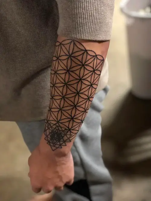 Sri Yantra with Flower of Life Tattoo Ideas