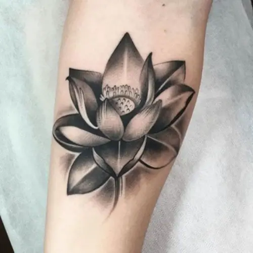 An Eye-Catching Black Lotus Tattoo