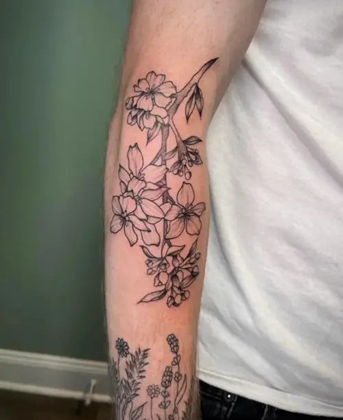 Apple Blossom Branch Tattoo Designs