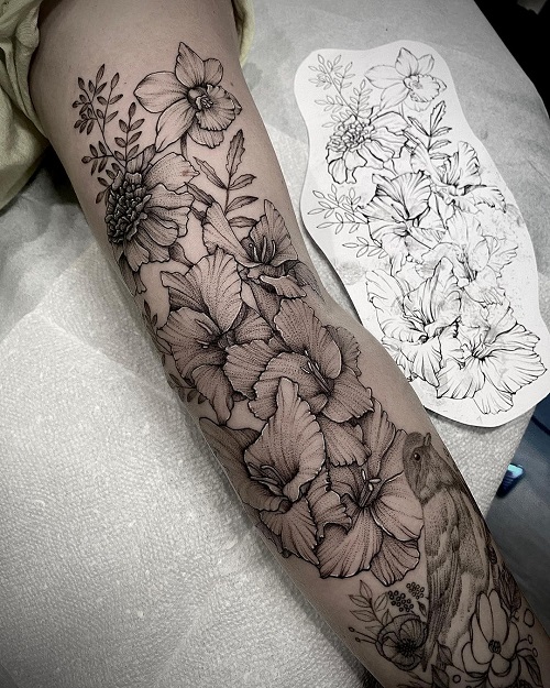 Ideas for Gladiolus and Poppy Tattoos