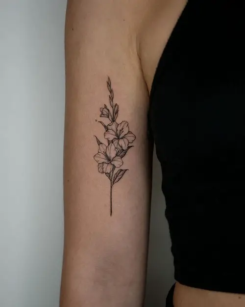 Tattoo of Gladiolus and Poppy