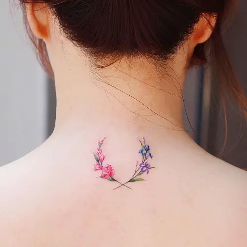 Gladiolus with Poppies Ink