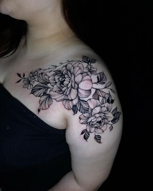 Single Needle Flower tttoo idea