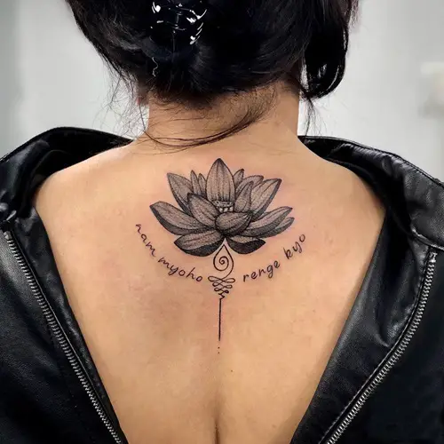 Shaded Black Black Lotus Tattoo Meaning and Ideas
