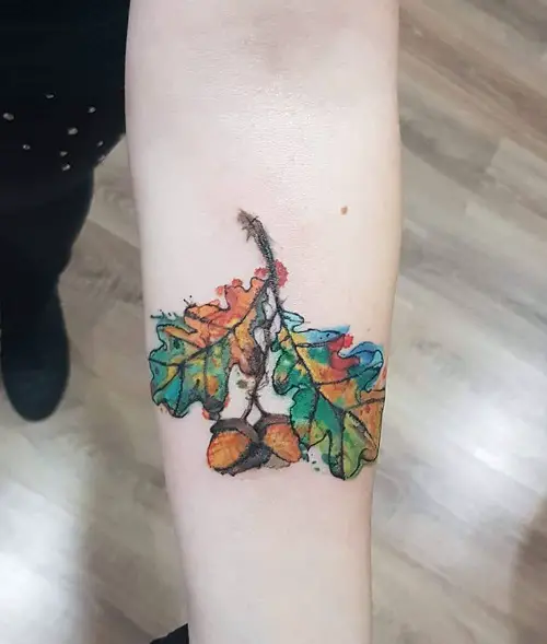 oak leaf tattoo design 4