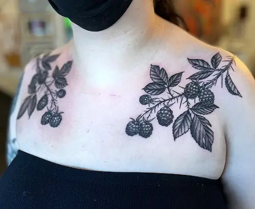 Tattoo design of Raspberries