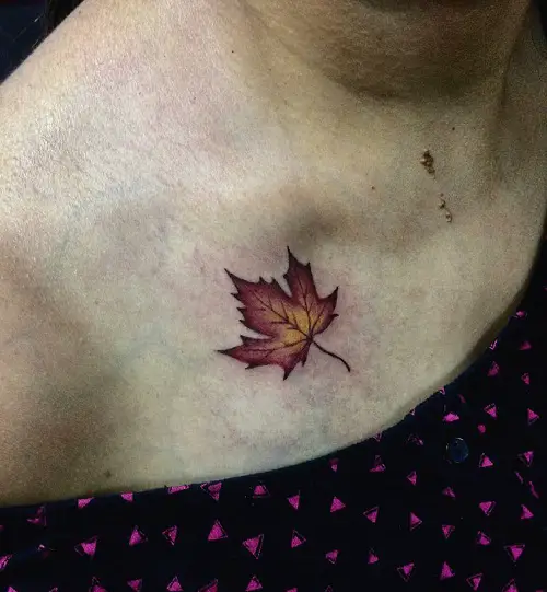 Tiny Tat on Collarbone tattoo