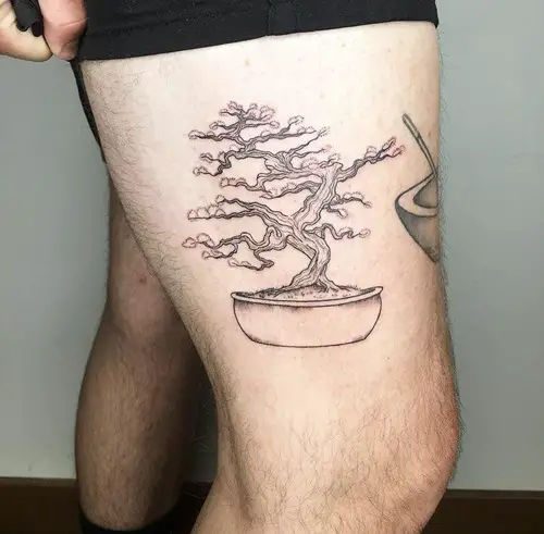 Bonsai Outline tattoo idea