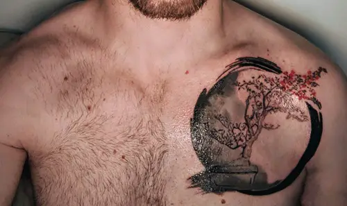 Chest Tattoo Idea bonsai tree
