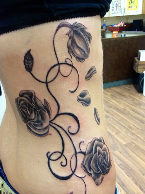 rose petal tattoos 