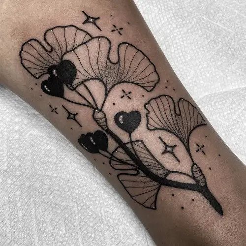 ginkgo leaf tattoo ideas 5