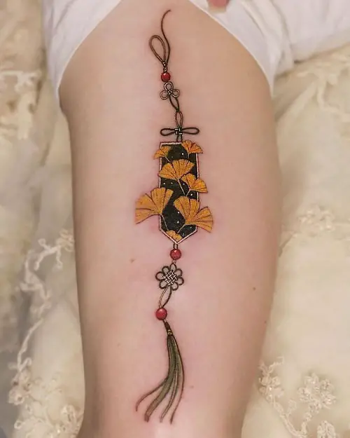ginkgo leaf tattoo ideas 3