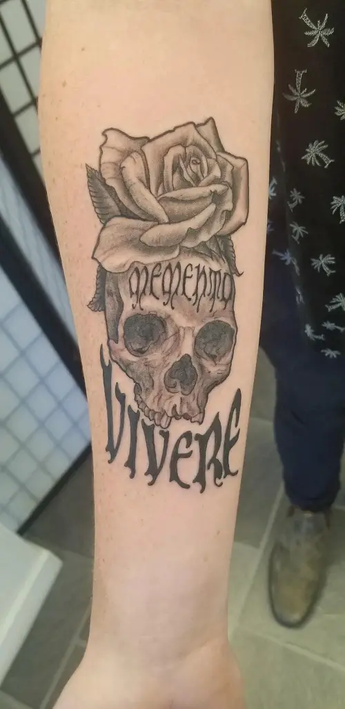 skull and rose tattoo ideas 17
