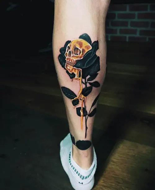 skull and rose tattoos 3