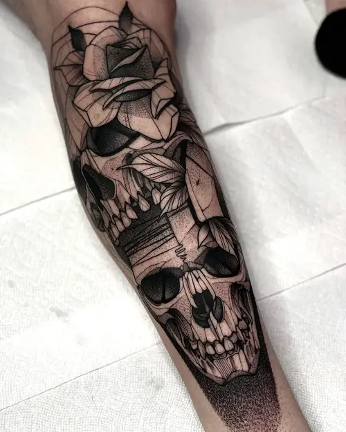 skull and rose tattoo ideas