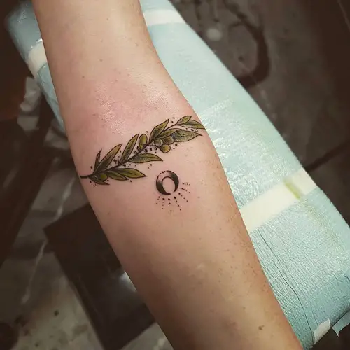green olive branch tattoo
