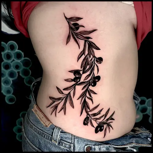 black olive branch ink