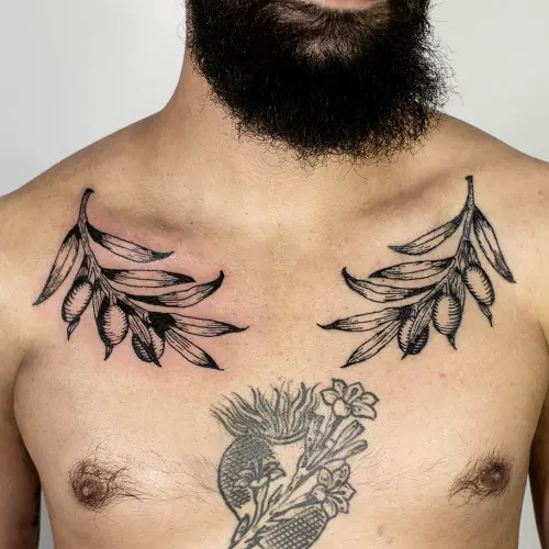 popular olive branch tattoo idea 4