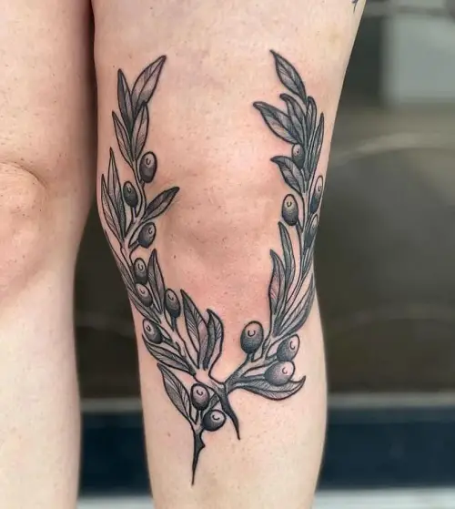 freehand olive branch design