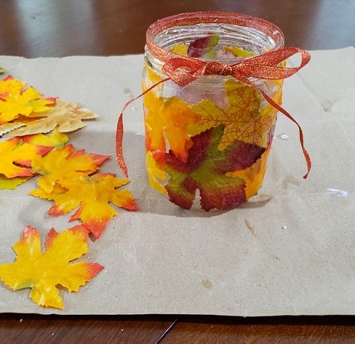 DIY Leaf Candle Holder