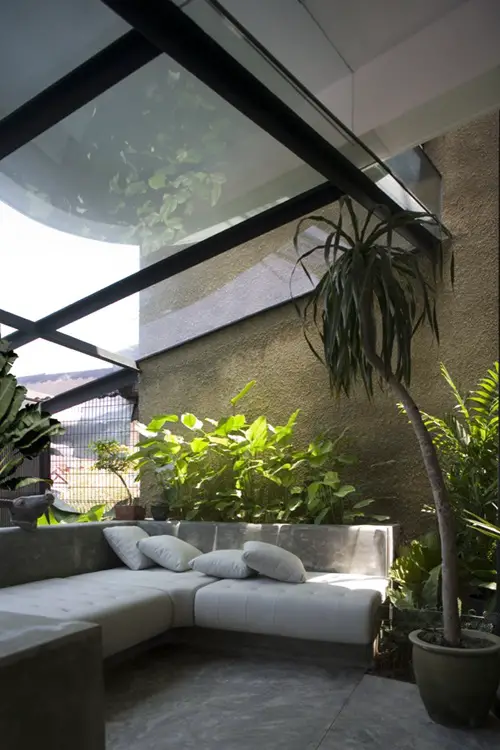 Indoor Garden Under a Glass Roof