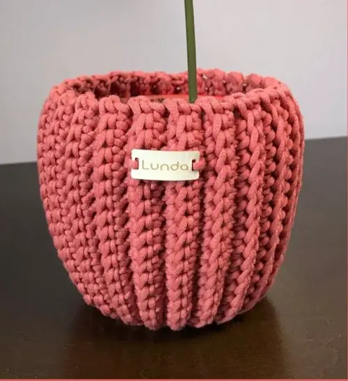 Picket Fence Crochet Pot Cover